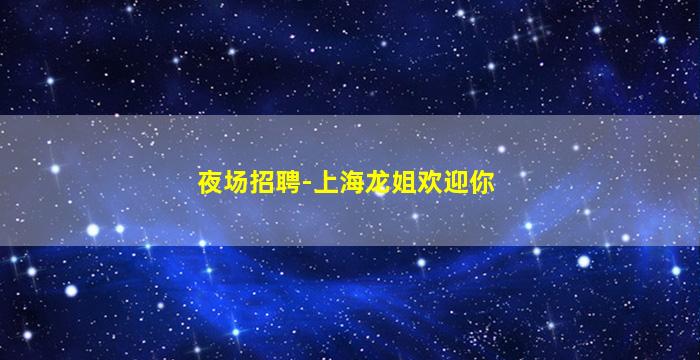 夜场招聘-上海龙姐欢迎你